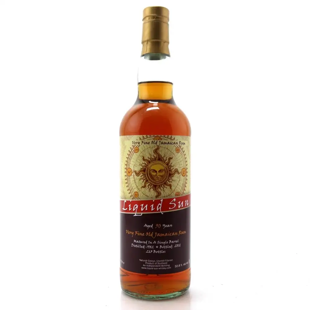 Bottle of Liquid Sun Very Fine Old Jamaica Rum 1982