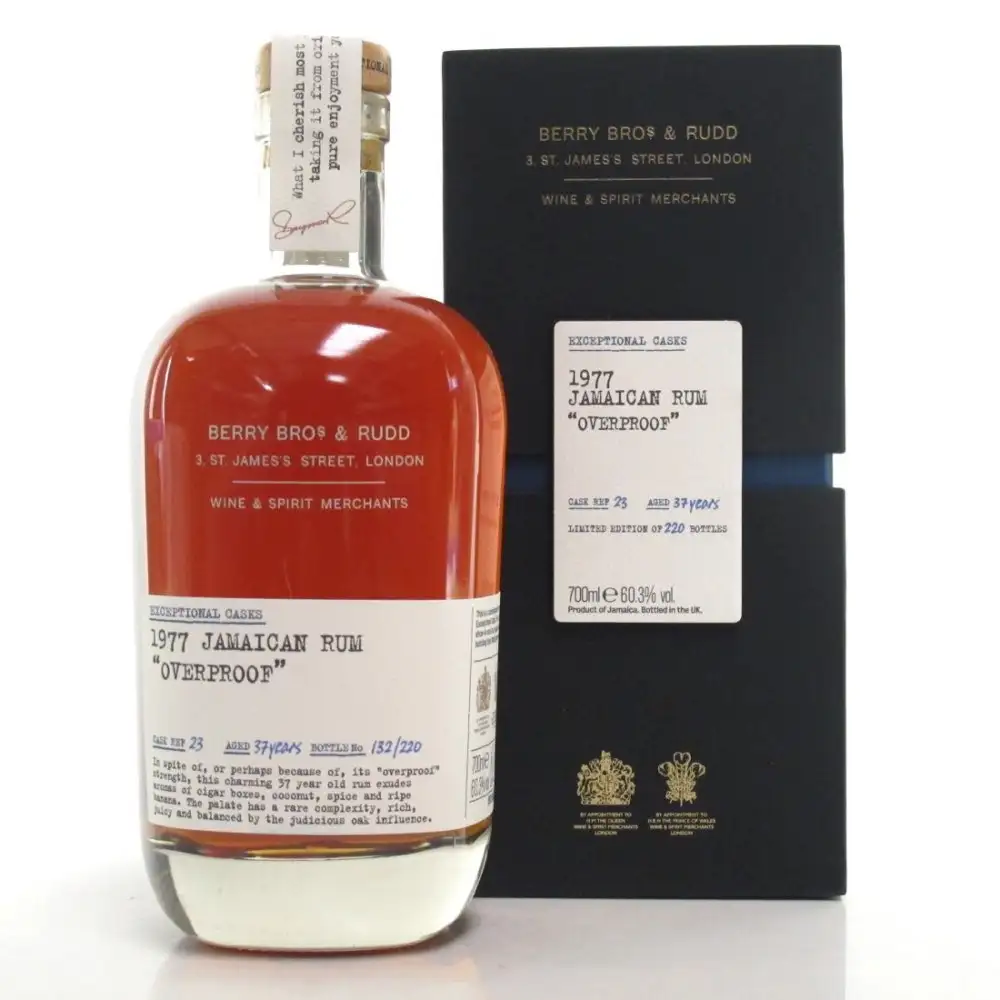 Bottle of Berry Bros & Rudd Jamaica Rum Overproof 1977