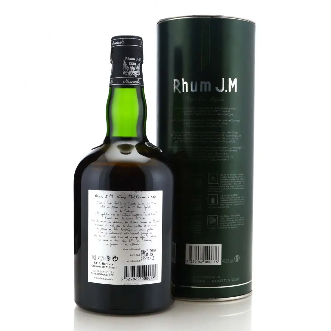 Hochauflösendes Bild von Rhum J.M Étiquette Métal 2000