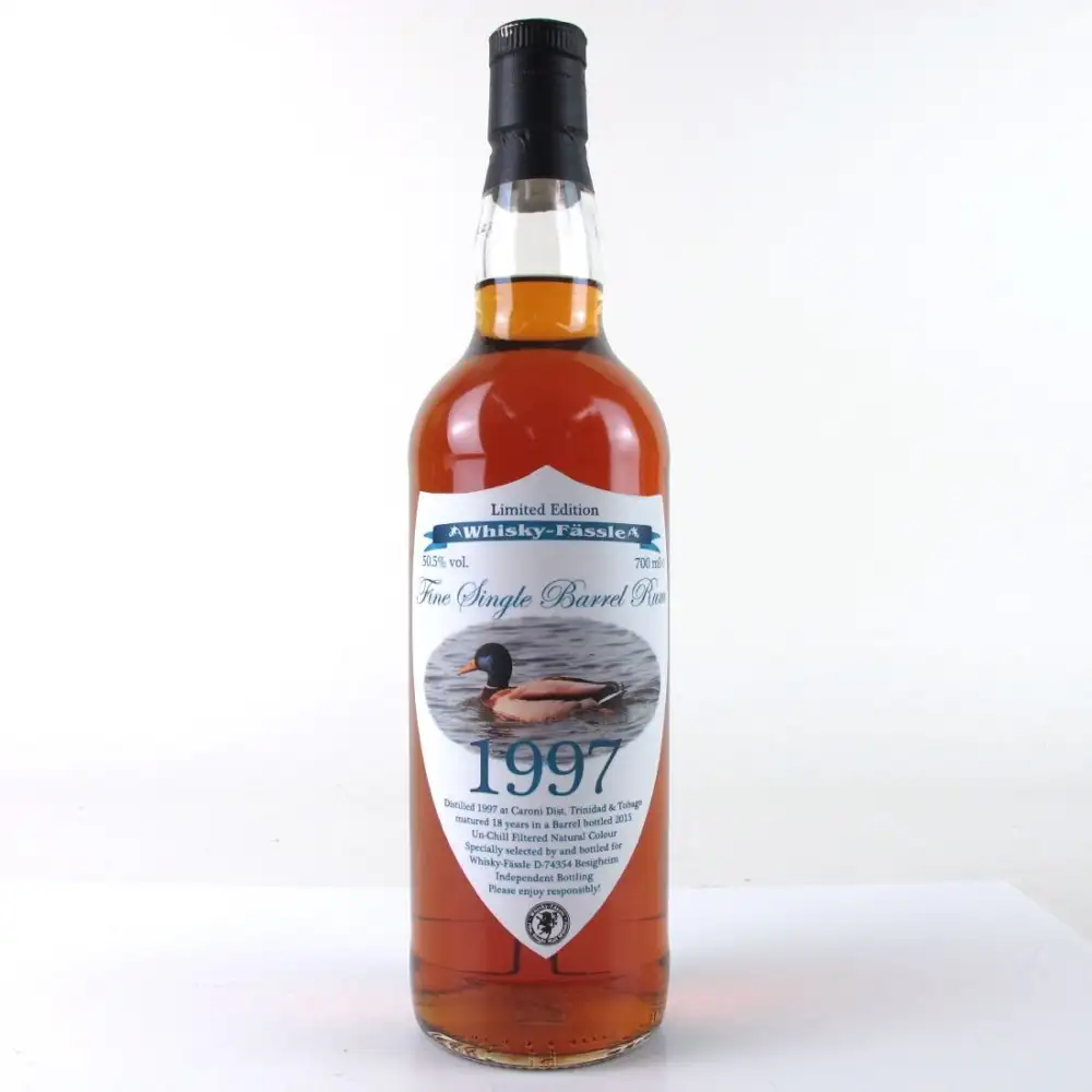 Bottle of Whisky-Fässle Caroni Fine Single Barrel Rum HTR 1997
