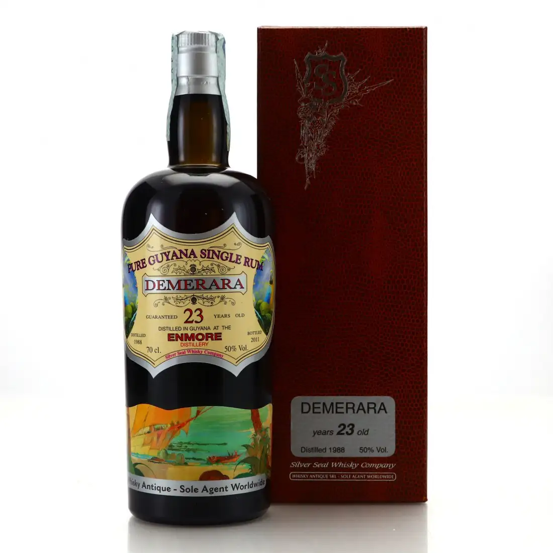 Hochauflösendes Bild von Silver Seal Enmore Demerara Pure Guyana Single Rum 1988