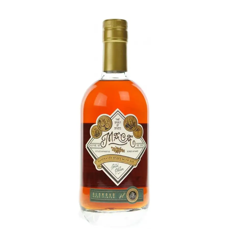 Bottle of Maca Spiced Rum Oloroso Finish