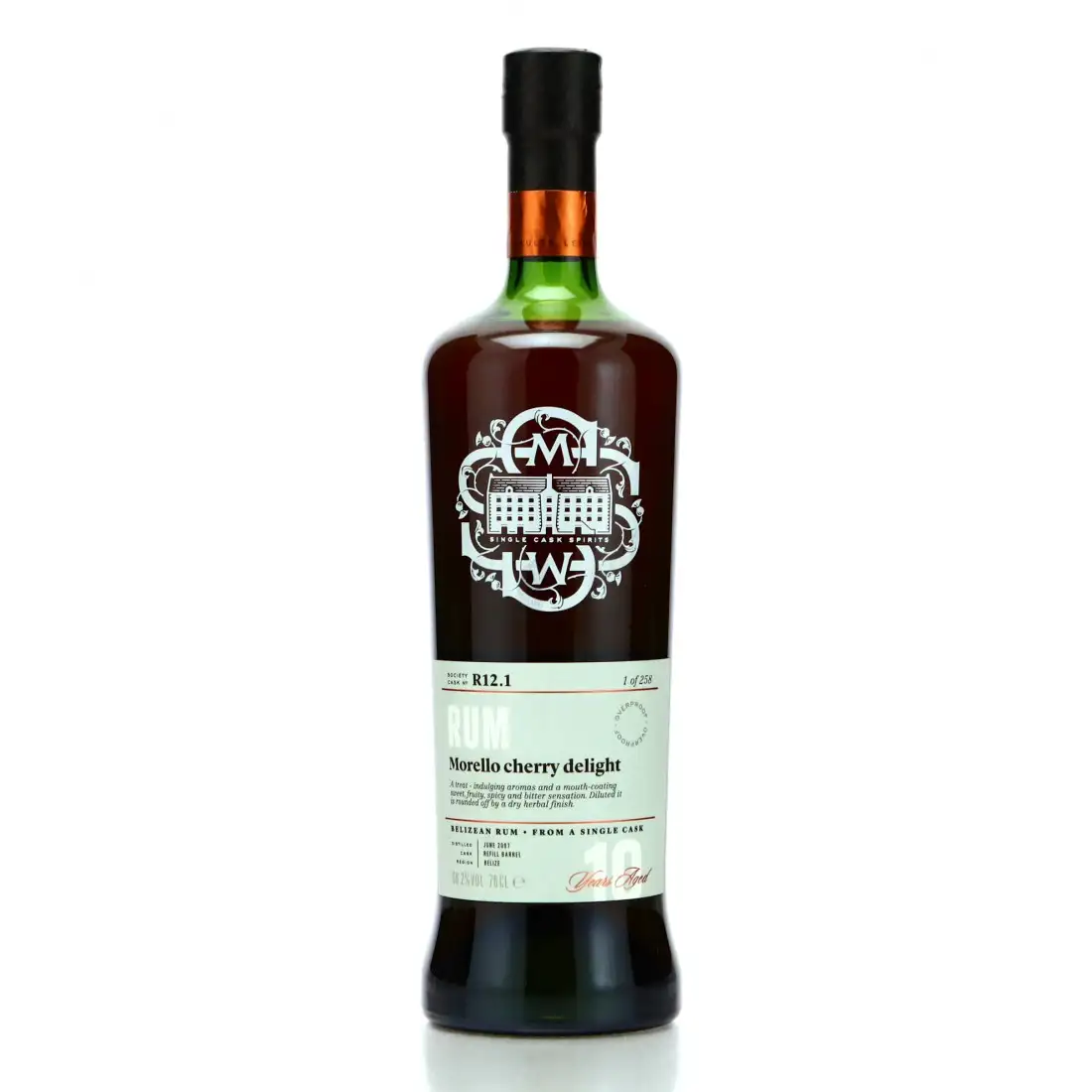 Bottle of SMWS Travellers R12.1 Morello cherry delight 2007