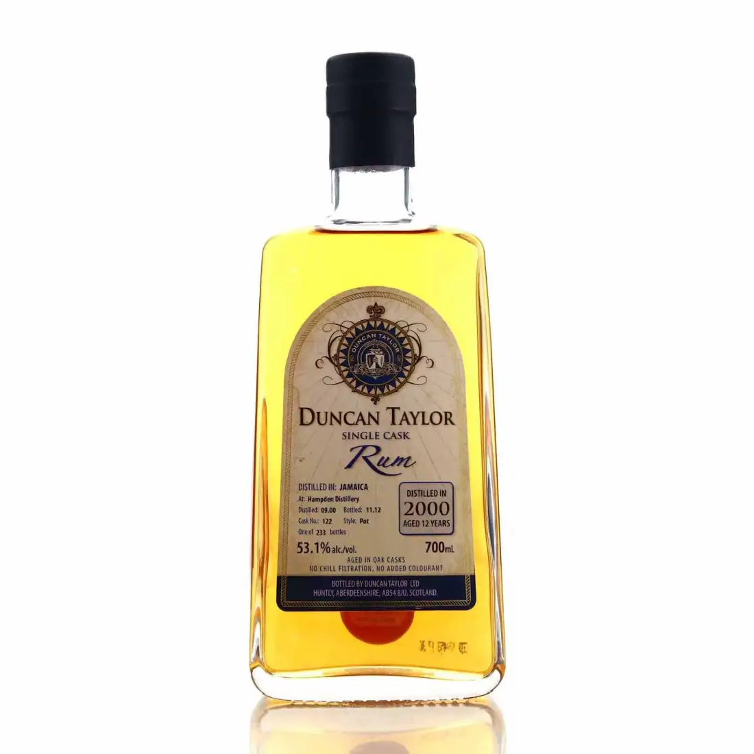 Bottle of Duncan Taylor Hampden Single Cask Rum LROK 2000