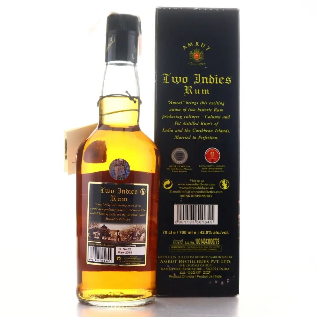 Hochauflösendes Bild von Amrut Two Indies Rum
