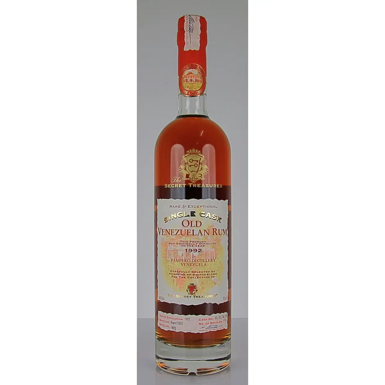 Bottle of Secret Treasures Pampero Old Venezuelan Rum 1992