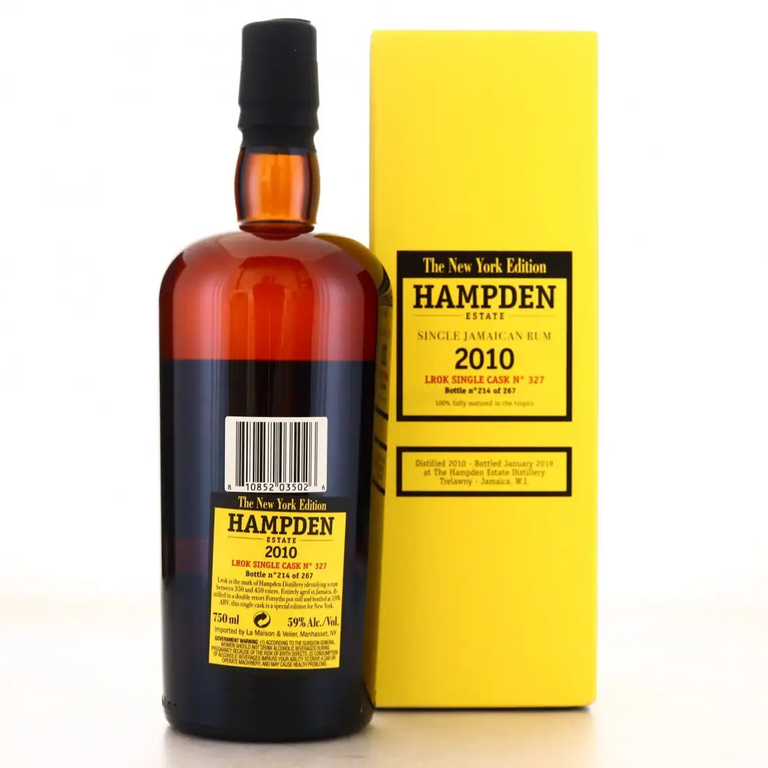 Hochauflösendes Bild von Habitation Velier Hampden Single Cask The New York Edition LROK 2010