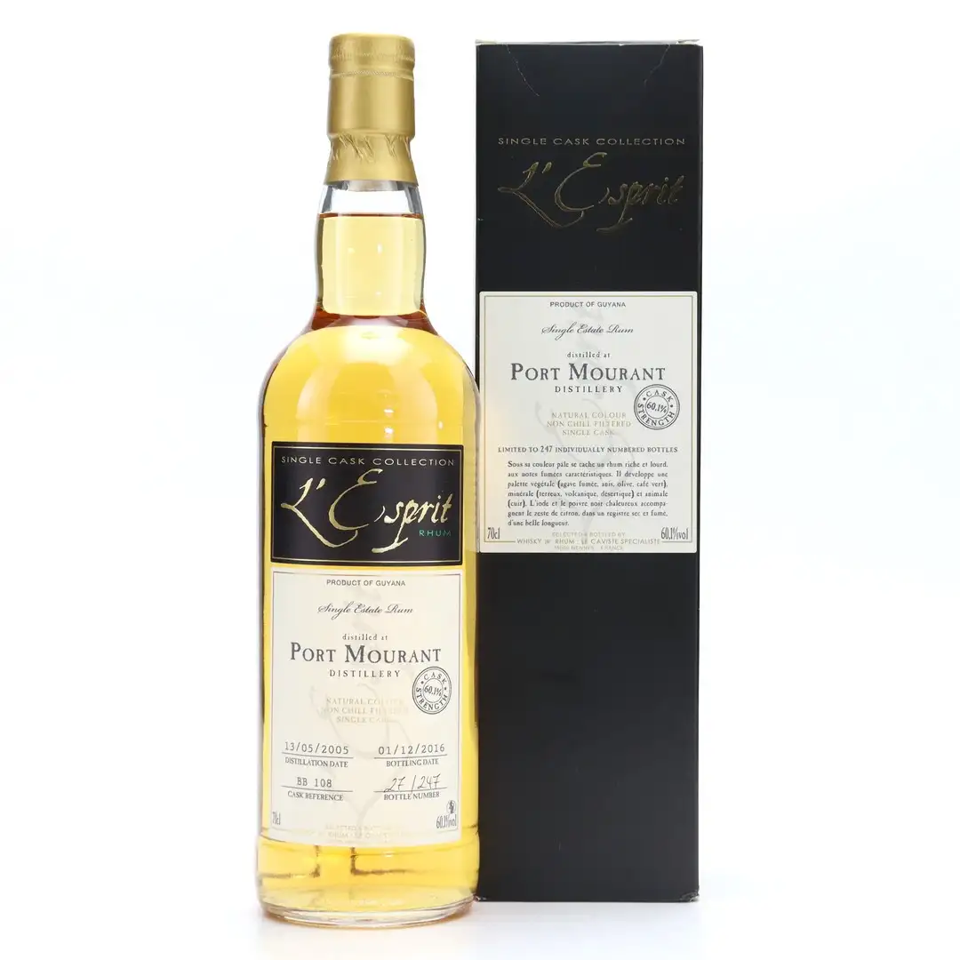 Bottle of Whisky & Rhum Port Mourant L‘Esprit 2005