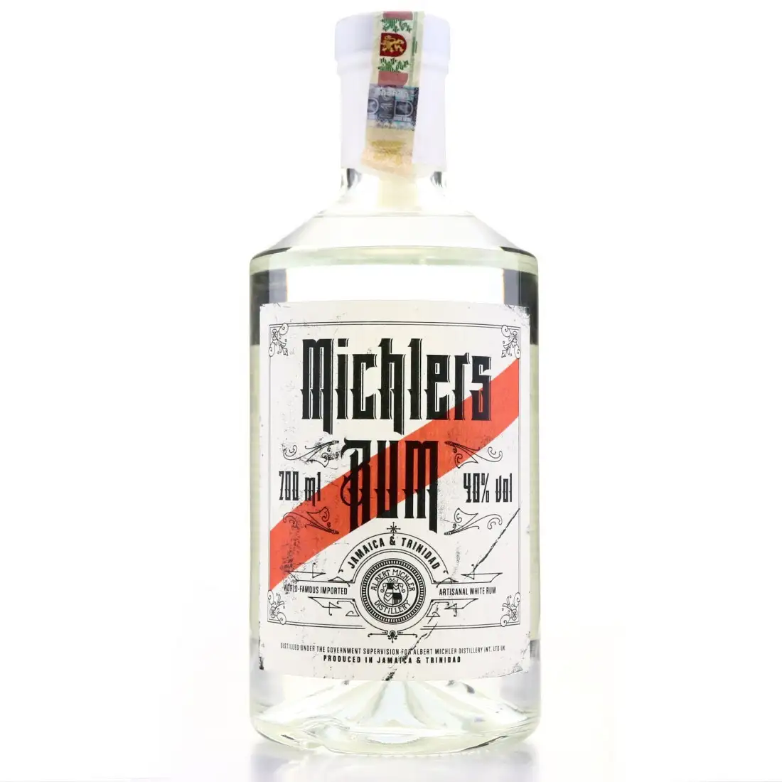Bottle of Albert Michler Distillery Michlers Rum White