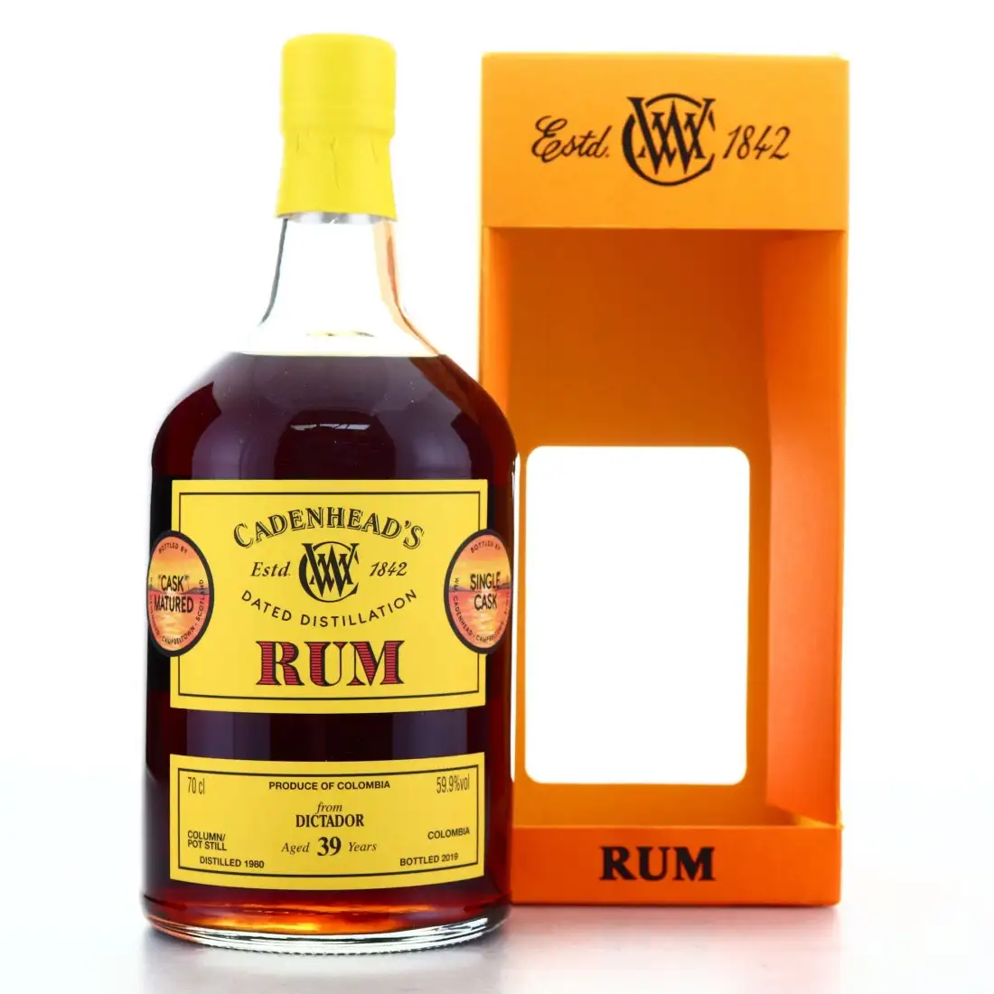 Bottle of Cadenhead‘s Dictador 1980