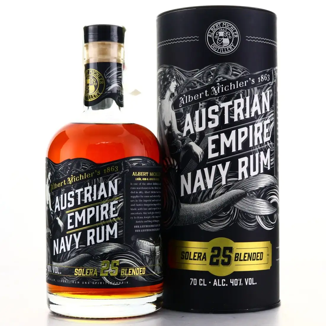 Hochauflösendes Bild von Albert Michler Distillery Austrian Empire Navy Rum Solera 25