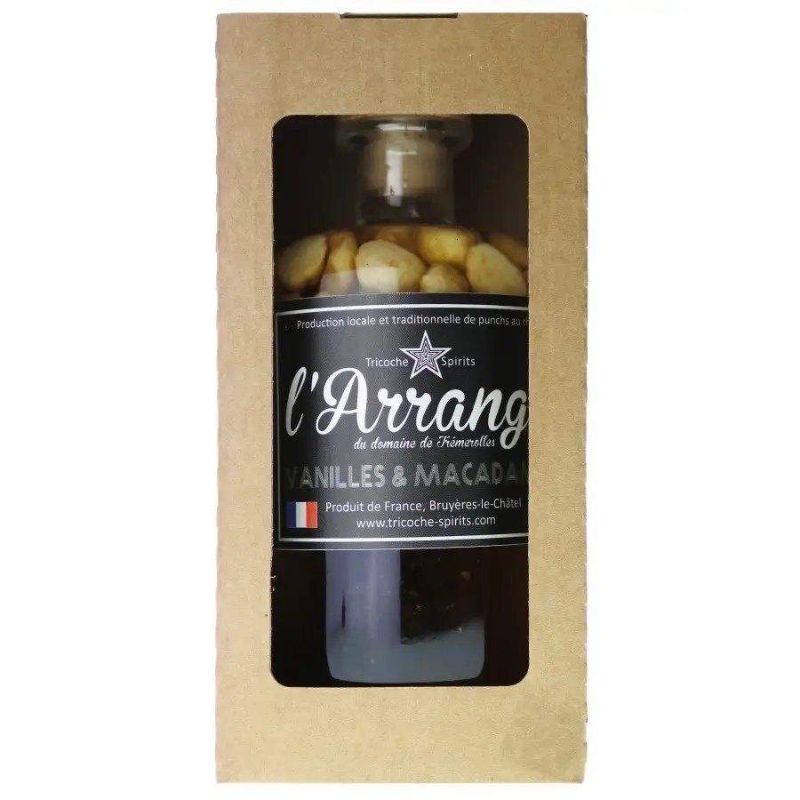 Bottle of Tricoche Spirits L’Arrangé Vanilles Macadamia