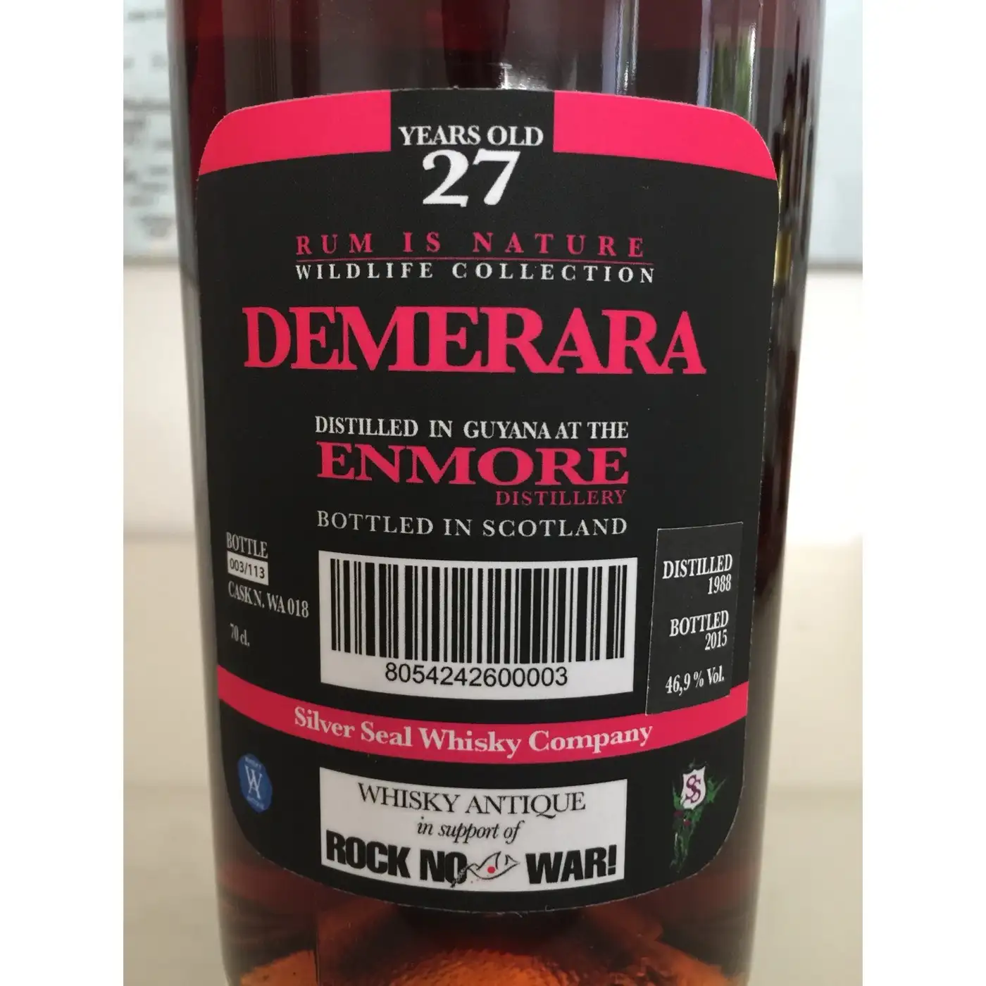 Hochauflösendes Bild von Silver Seal Enmore Demerara (Pink Label) 1988