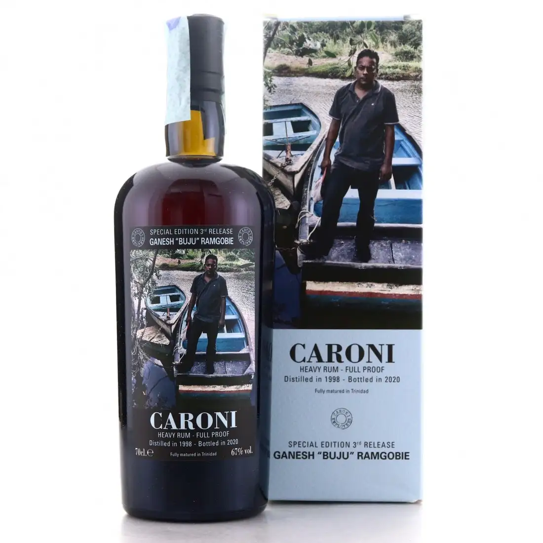 Bottle of Velier Caroni 3rd Employees Ganesh „Buju“ Ramgobie 1998
