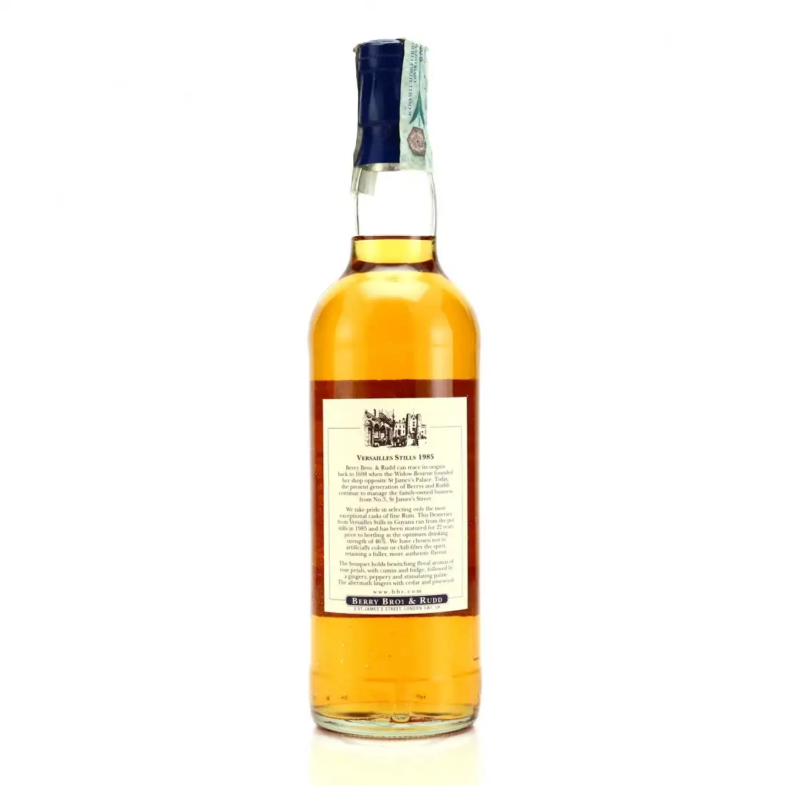 Hochauflösendes Bild von Berry Bros & Rudd Versailles Finest Demerara Rum 1985