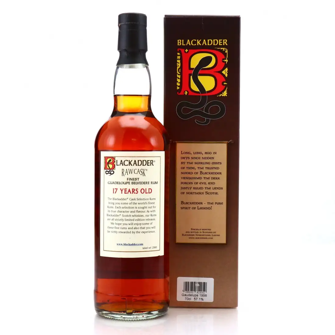 Hochauflösendes Bild von Blackadder Bellevue Raw Cask Rum Finest Guadeloupe Rum Belvedere 1998