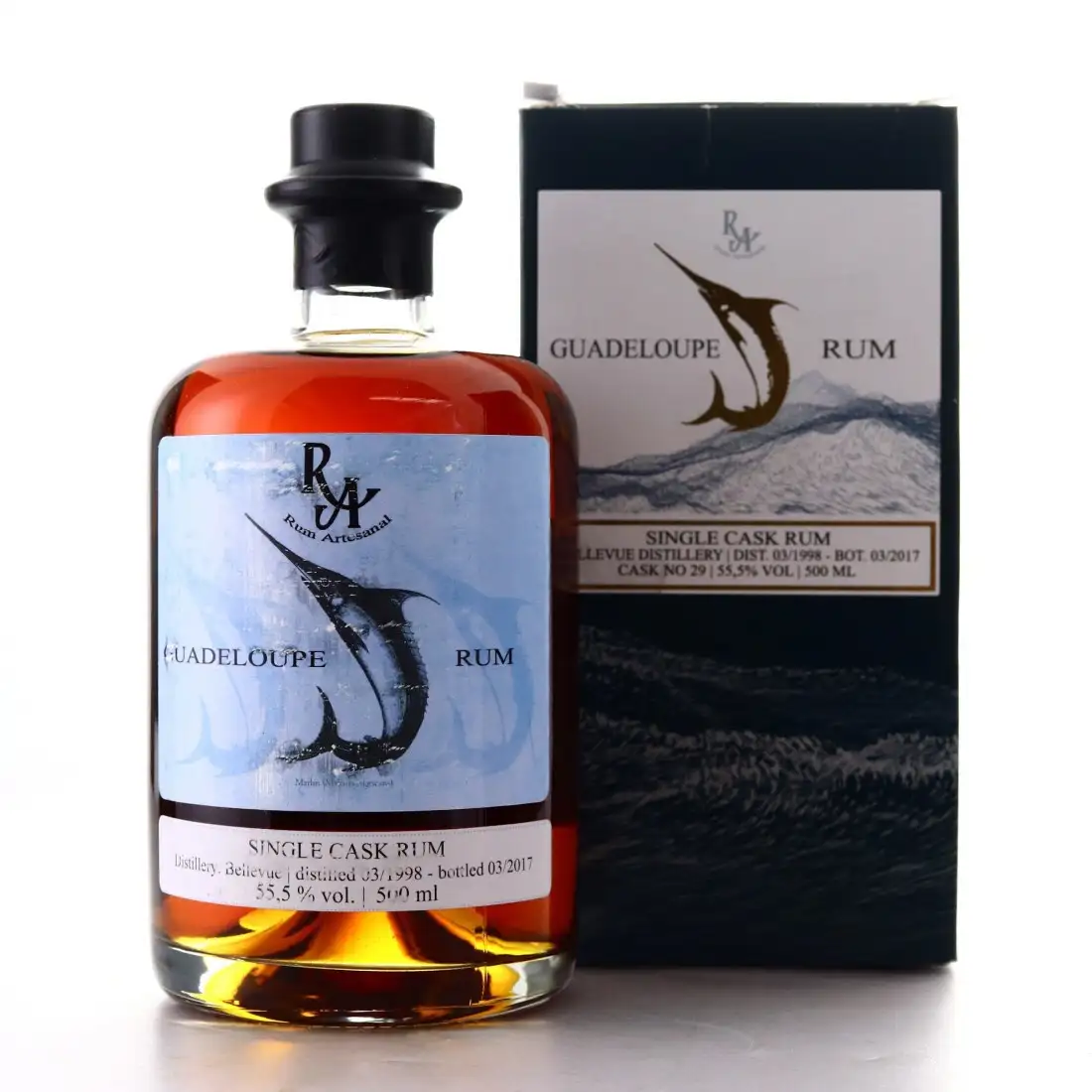 Bottle of Bellevue RA Guadeloupe Rum 1998