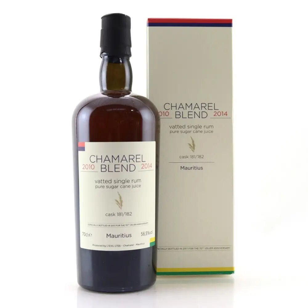 Bottle of Velier Chamarel Blend 2014