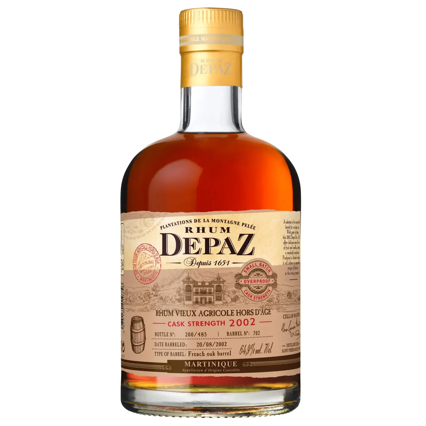 Bottle of Depaz Small Batch 2002