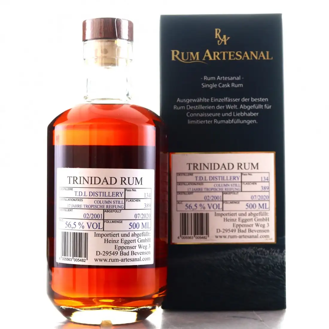 Hochauflösendes Bild von T.D.L RA Trinidad Rum 2001