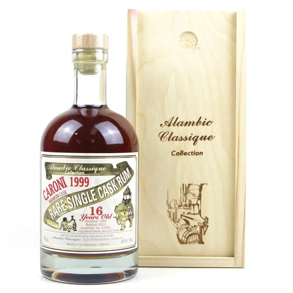 Bottle of Alambic Caroni Rare Single Cask Rum Premium Cask 1999