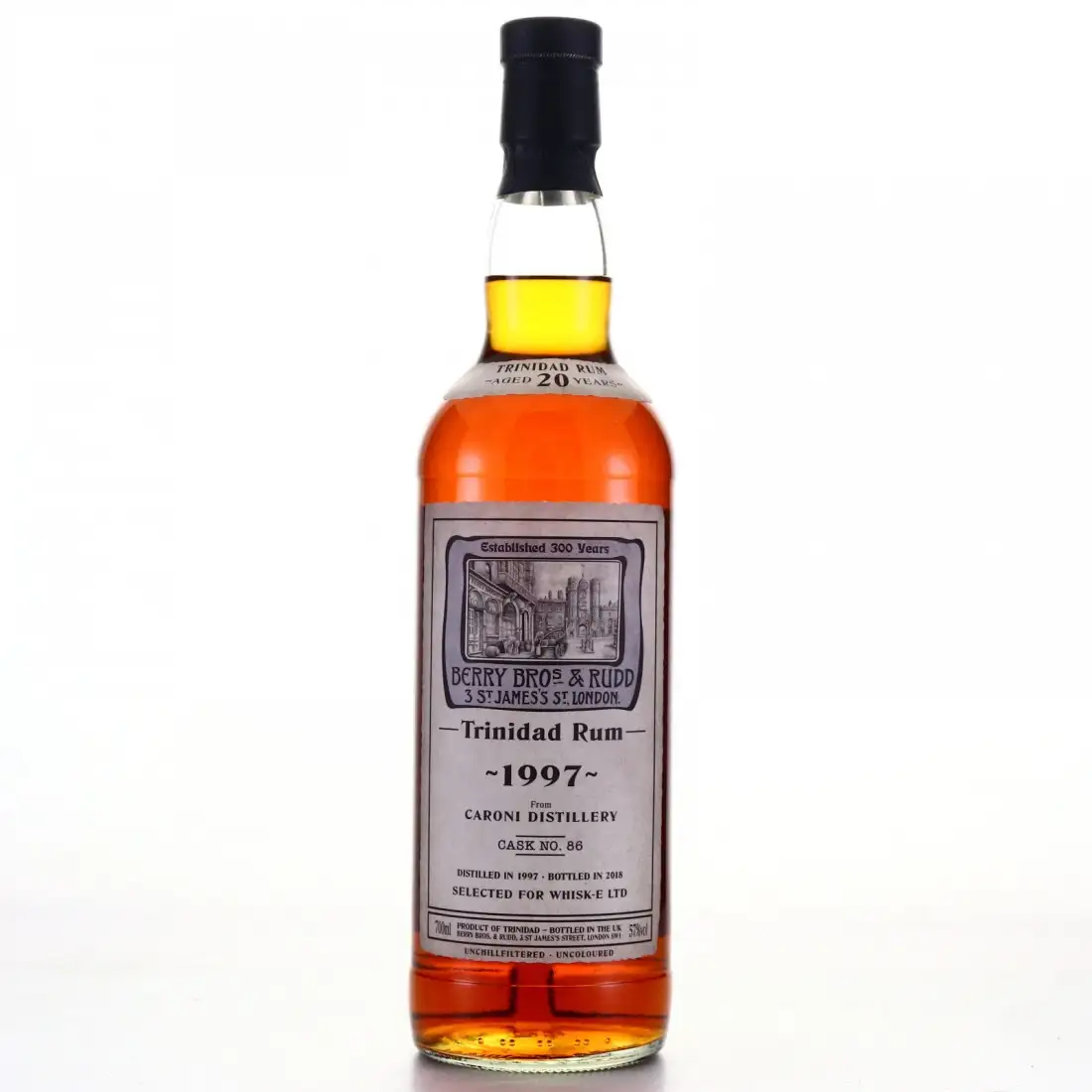 Bottle of Berry Bros & Rudd Caroni Trinidad Rum (Selected for Whisky-E LTD) 1997