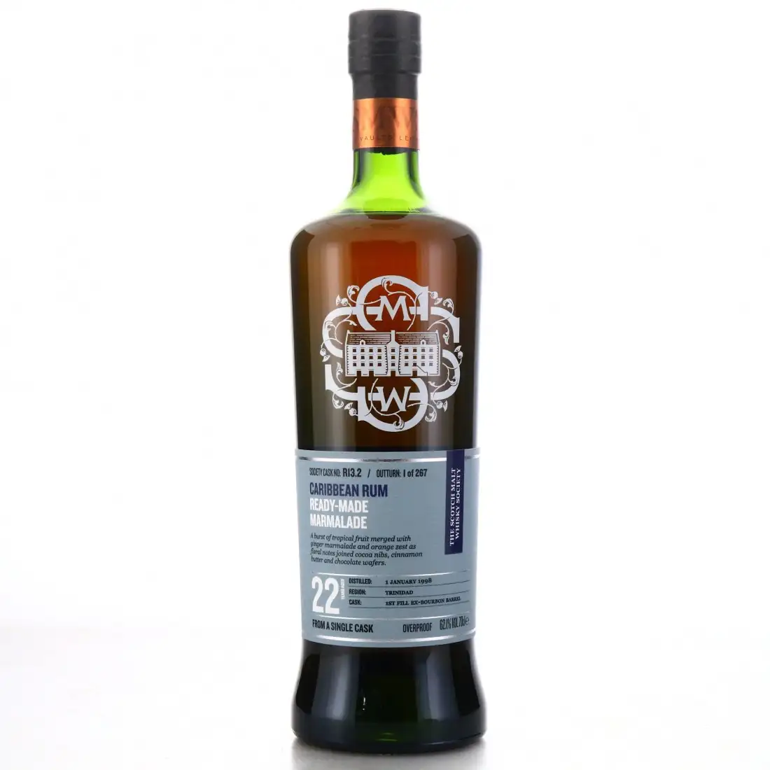 Bottle of SMWS Caroni R13.2 Ready-made marmalade 1998