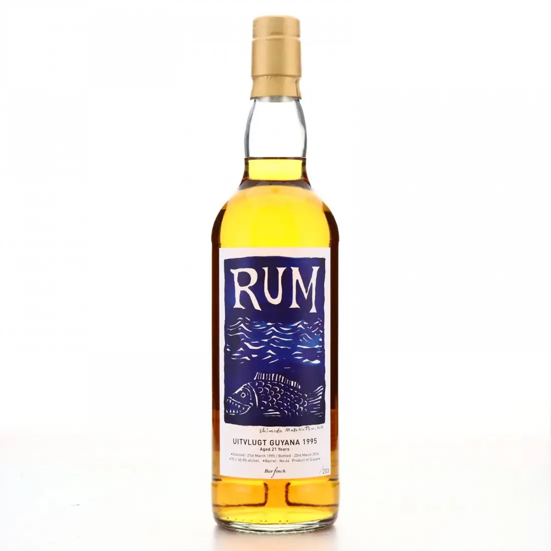 Bottle of Bar finch Kariya Uitvlugt Uitvlugt Guyana 1995