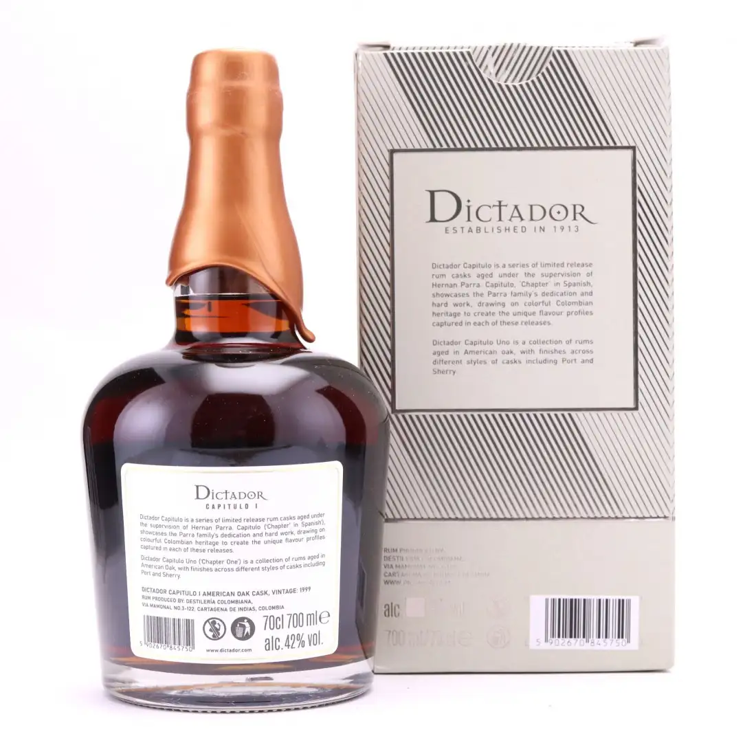 Hochauflösendes Bild von Dictador Capitulo 1 American Oak Cask 1999