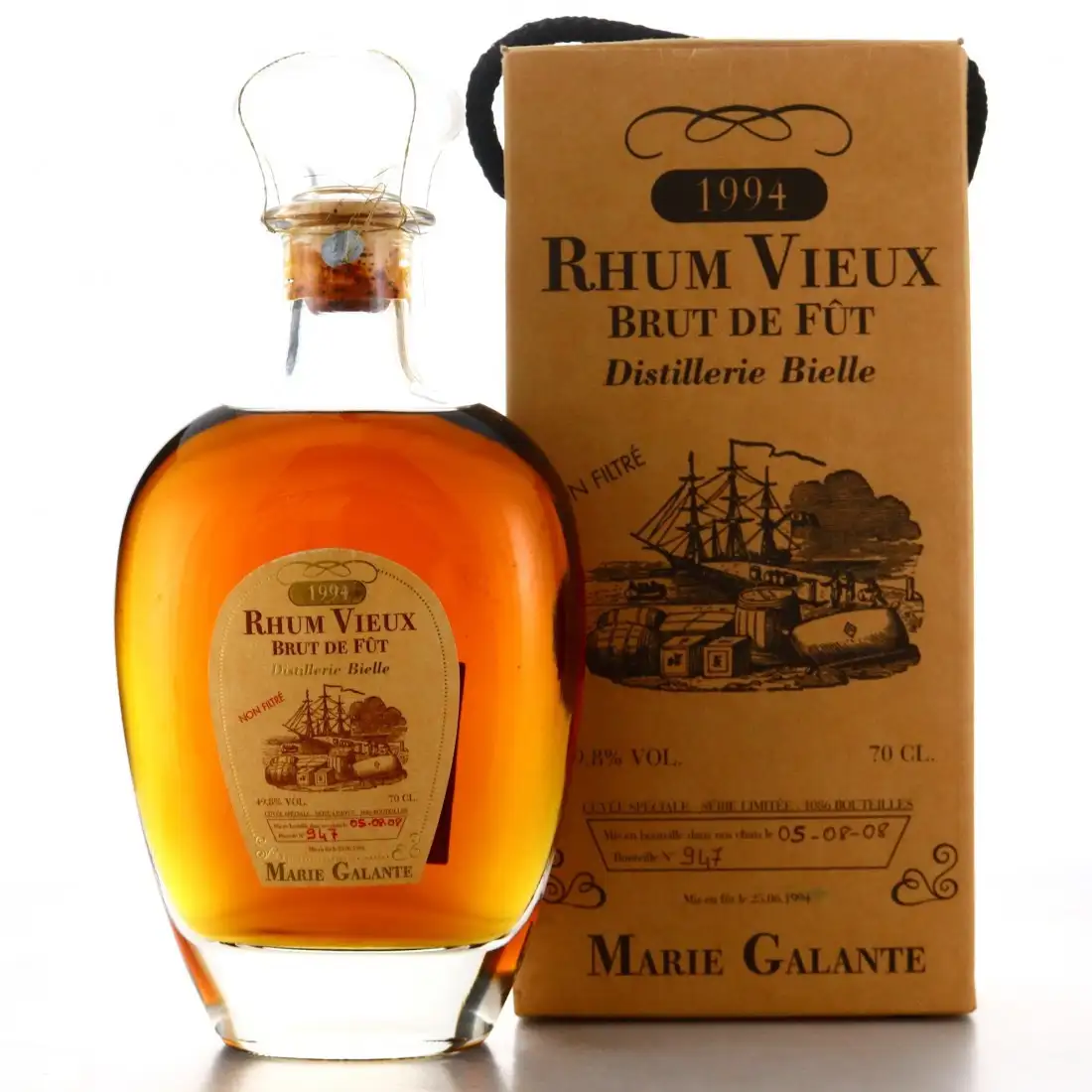 Hochauflösendes Bild von Bielle Rhum Vieux Brut de Fût 1994