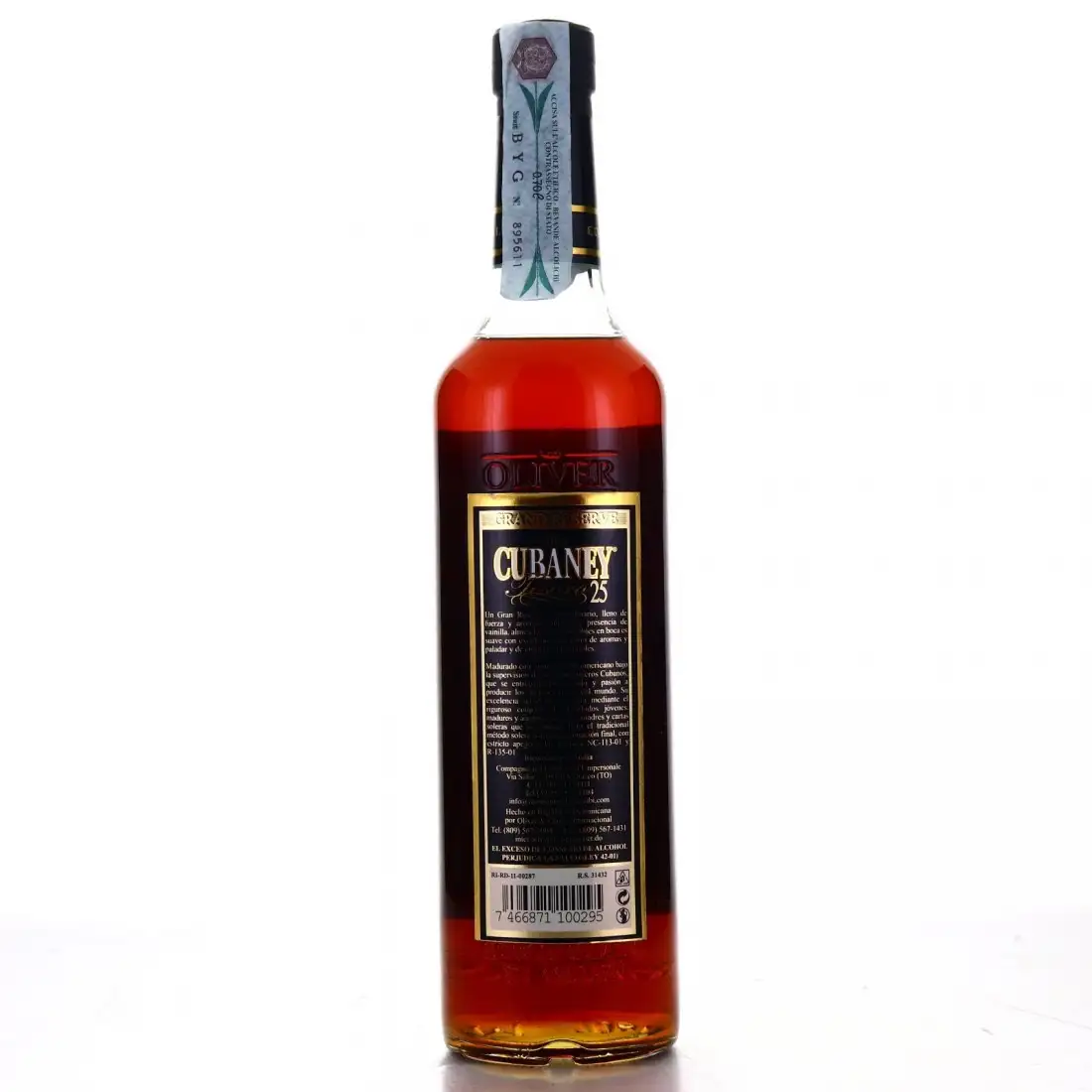 Hochauflösendes Bild von Oliver &amp; Oliver Cubaney Gran Reserve Tesoro 1988