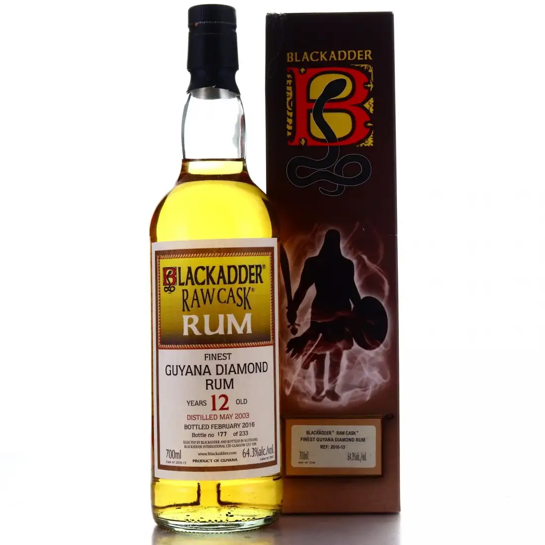 Hochauflösendes Bild von Blackadder Diamond Raw Cask Rum 2003