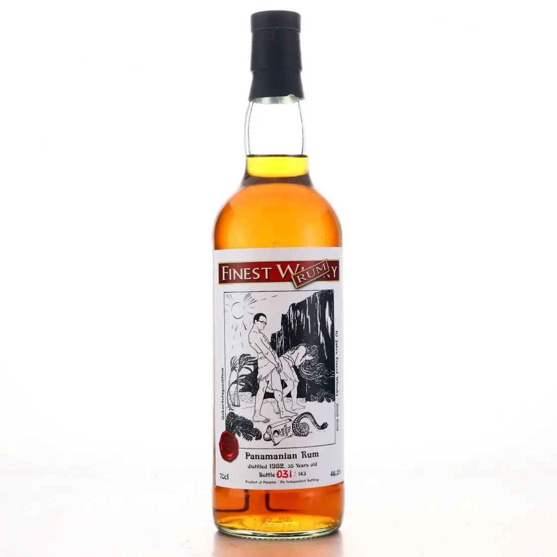 Bottle of Finest Whisky Berlin Panamanian Rum 10th Anniversary 1982