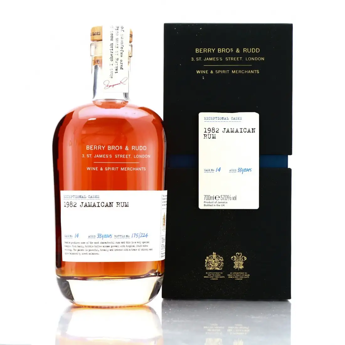 Bottle of Berry Bros & Rudd Long Pond Jamaican Rum 1982