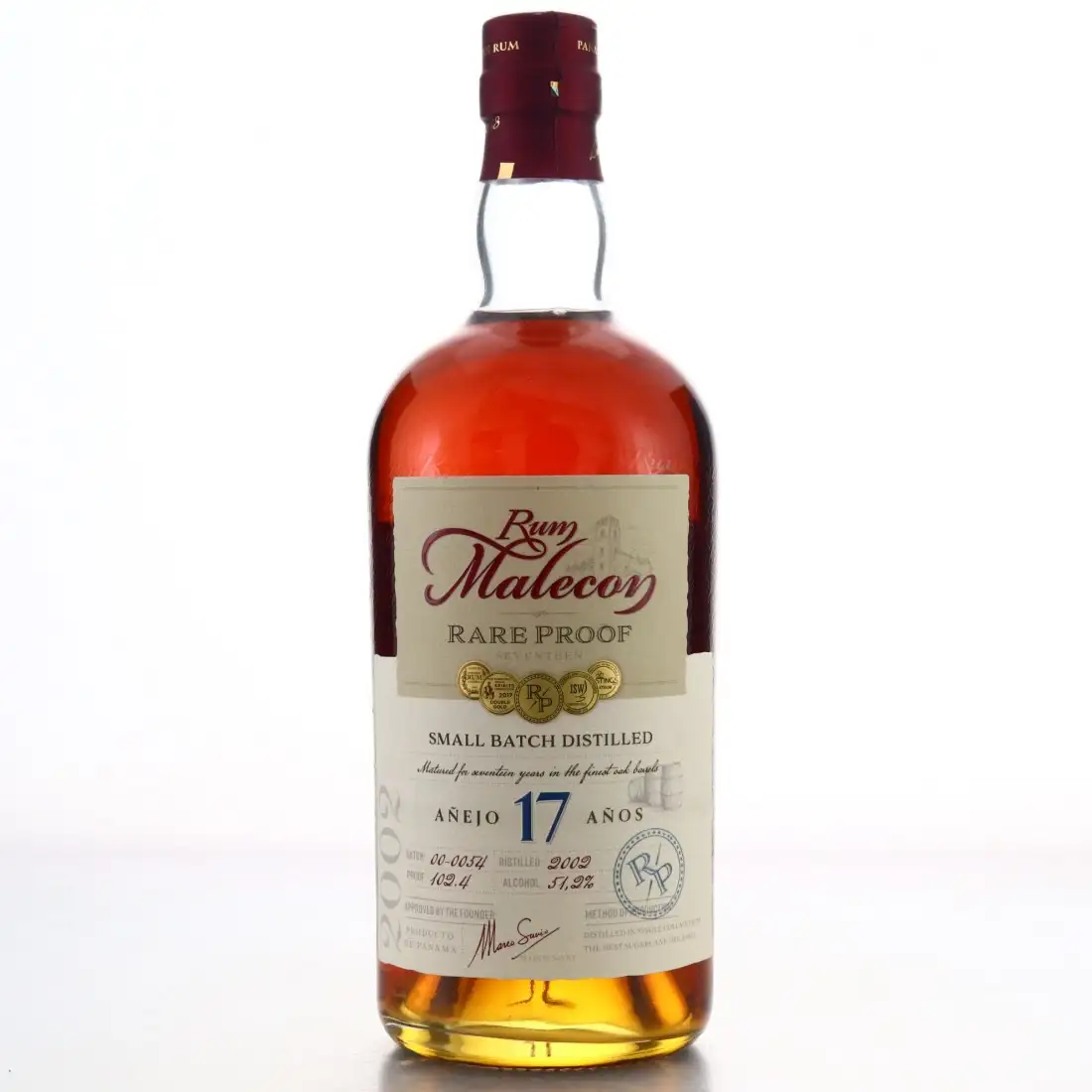 Bottle of Malecon Rare Proof 2002