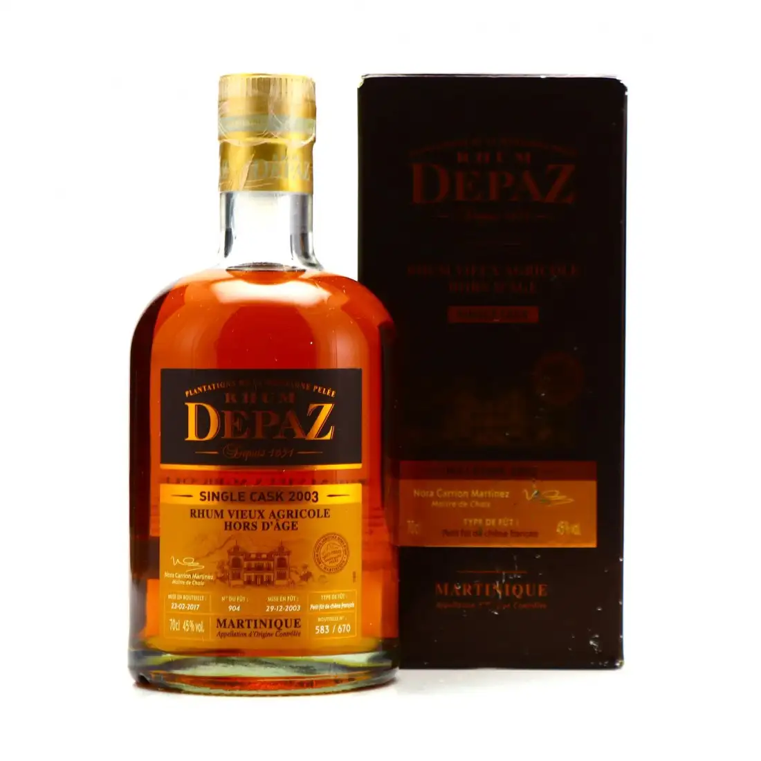 Hochauflösendes Bild von Depaz Single Cask 2003