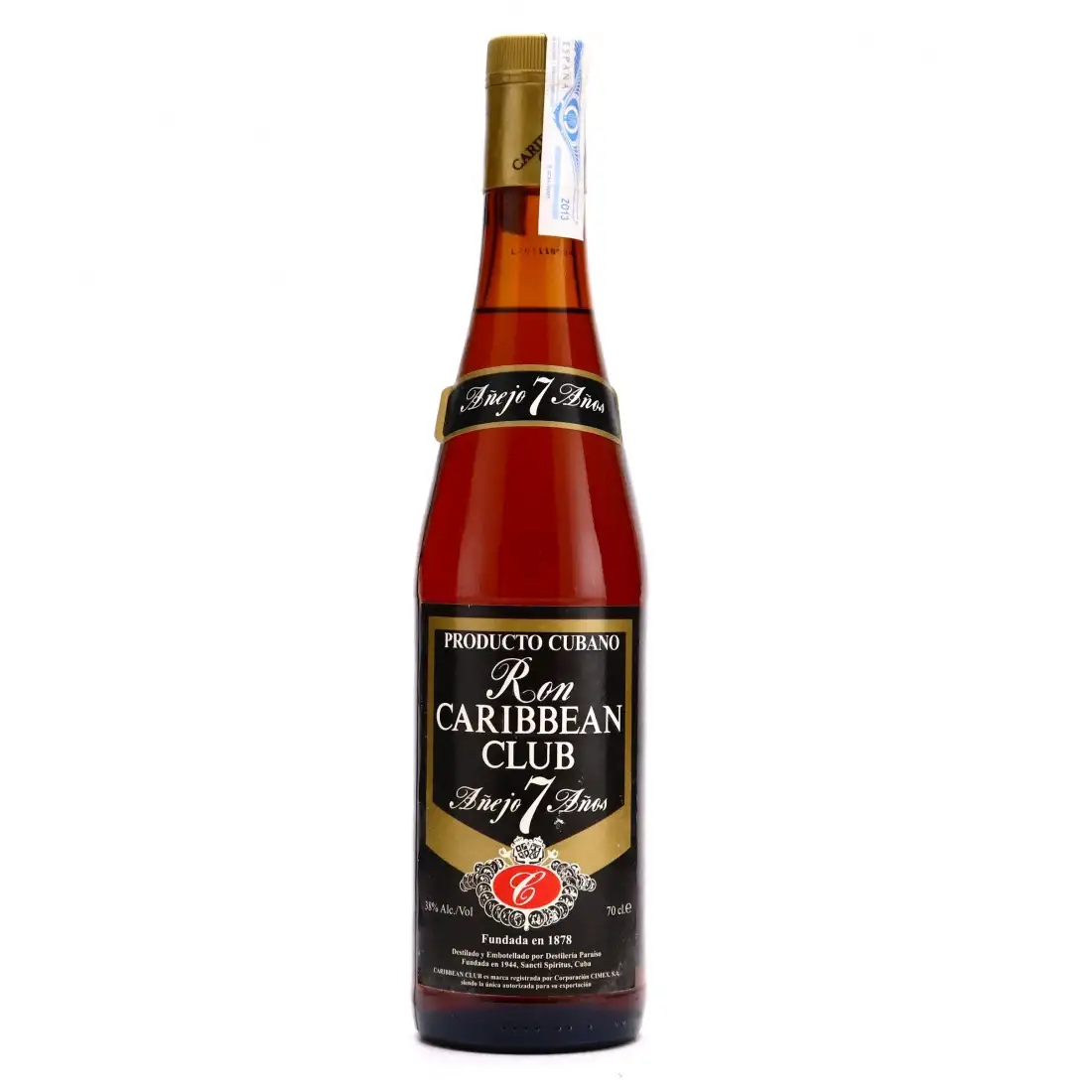 Bottle of Santiago de Cuba Ron Caribbean Club