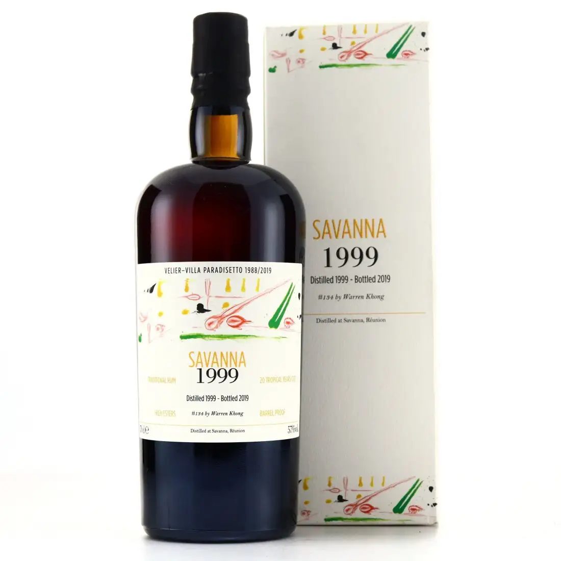 Bottle of Velier Savanna Warren Khong Villa Paradisetto 1999