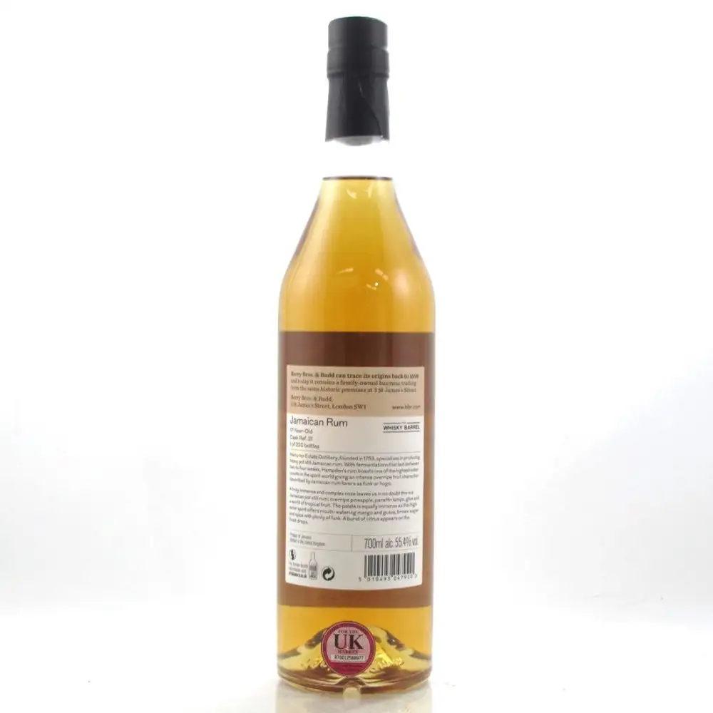Hochauflösendes Bild von Berry Bros &amp; Rudd Hampden Jamaican Rum (The Whisky Barrel) 2000