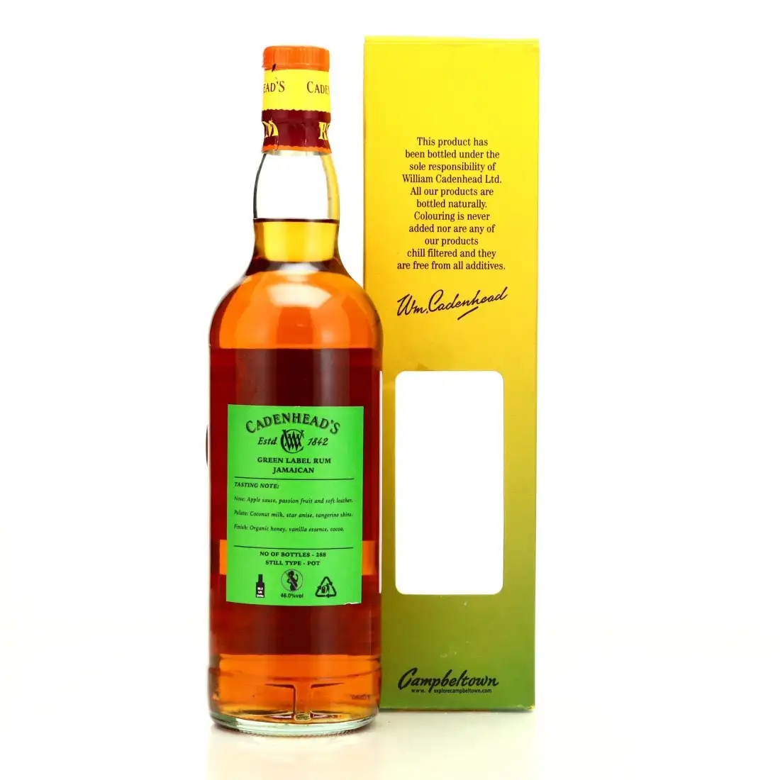 Hochauflösendes Bild von Cadenhead‘s Worthy Park Green Label 2007