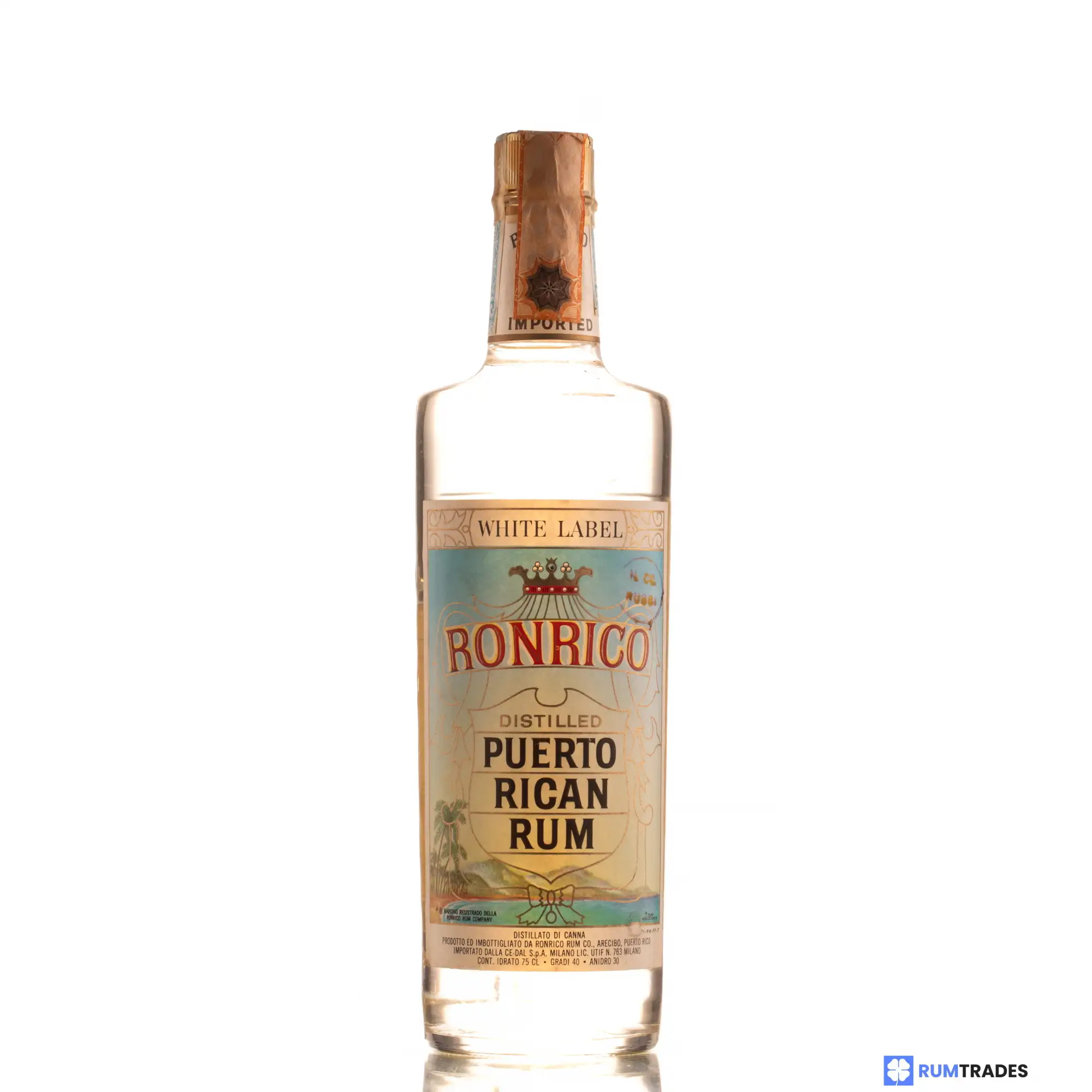 Bottle of Ronrico Caribbean Rum White Label