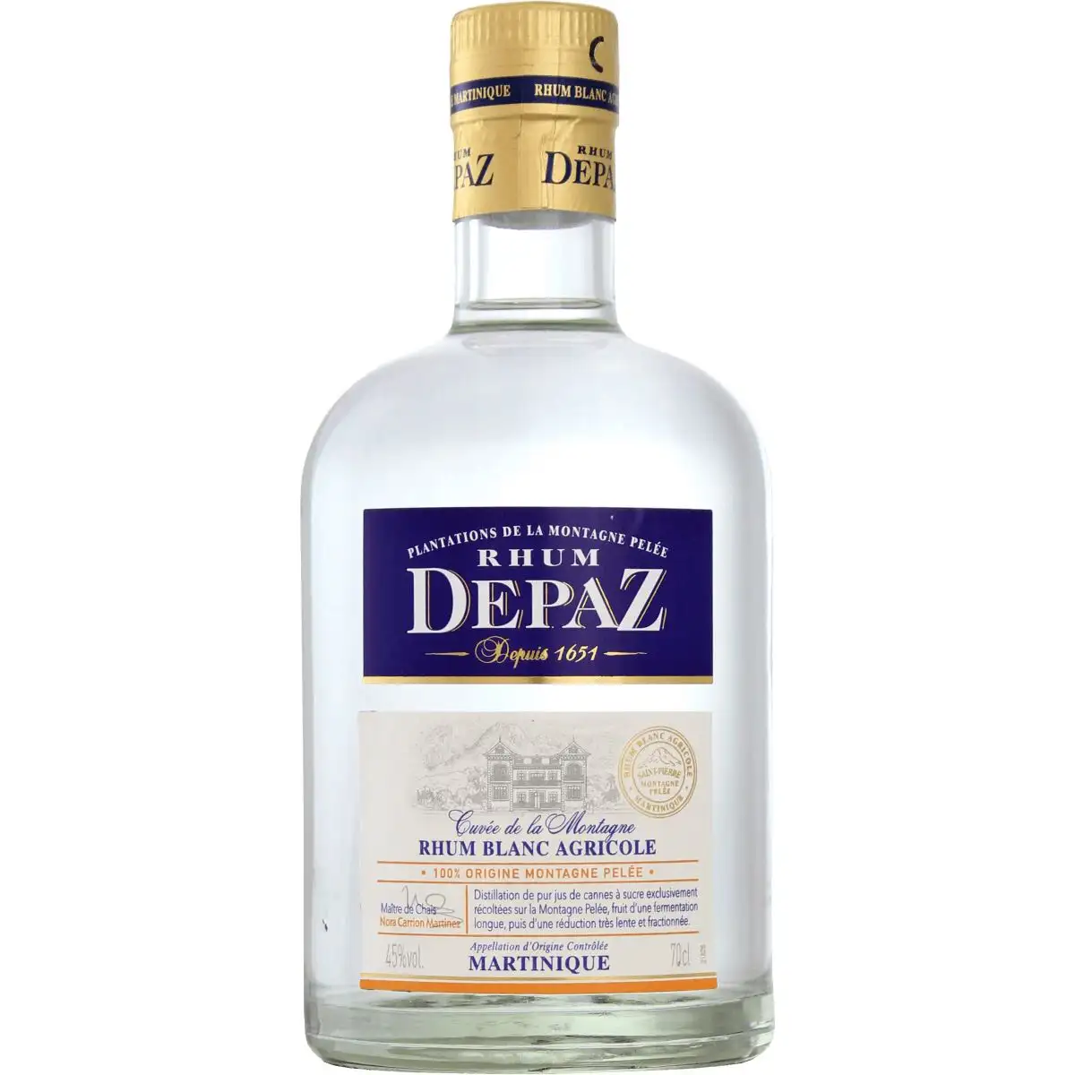 Bottle of Depaz Cuvée de la Montagne - Rhum Blanc Agricole