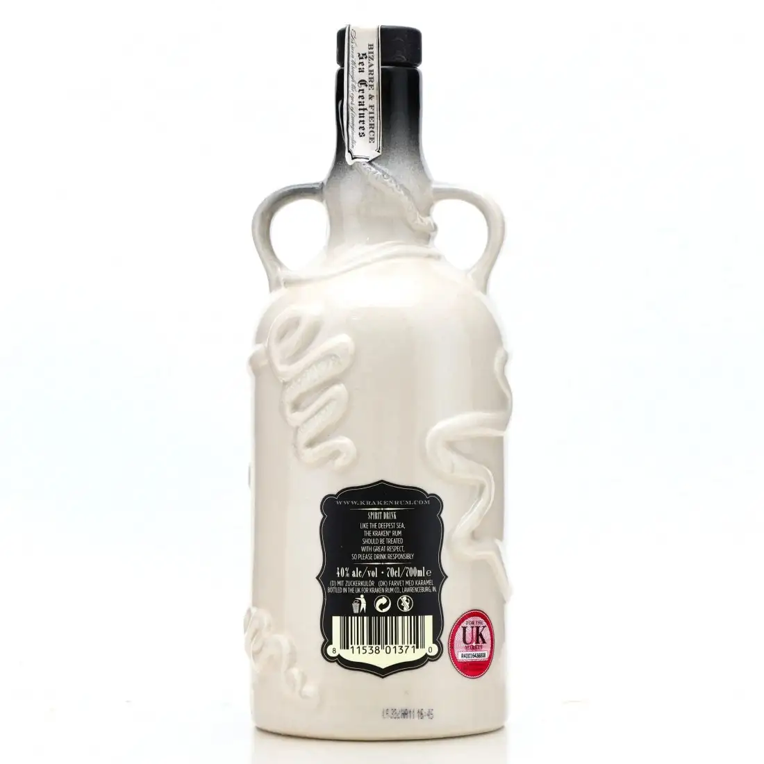 Bottle of Kraken Black Spiced Rum Limited Edition Decanter White