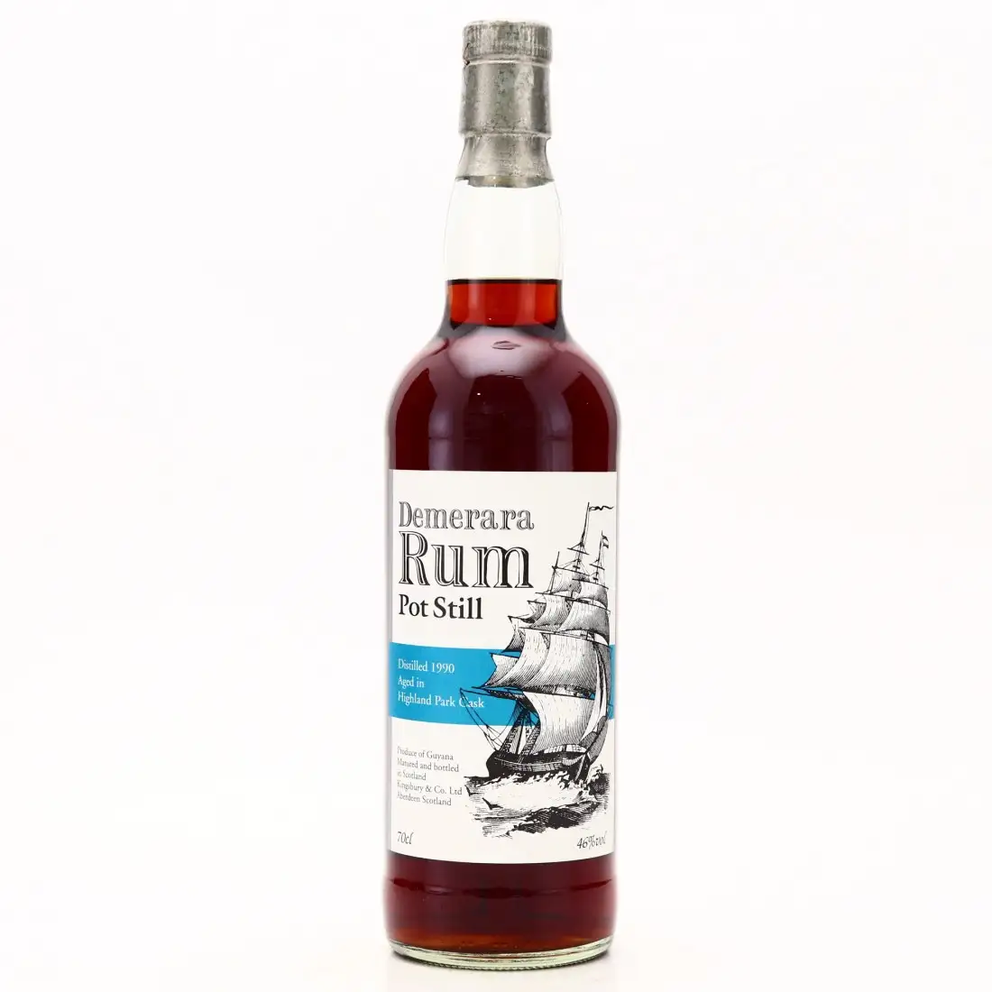 Bottle of Kingsbury Diamond Demerara Rum Pot Still (Highland Park Cask) 1990