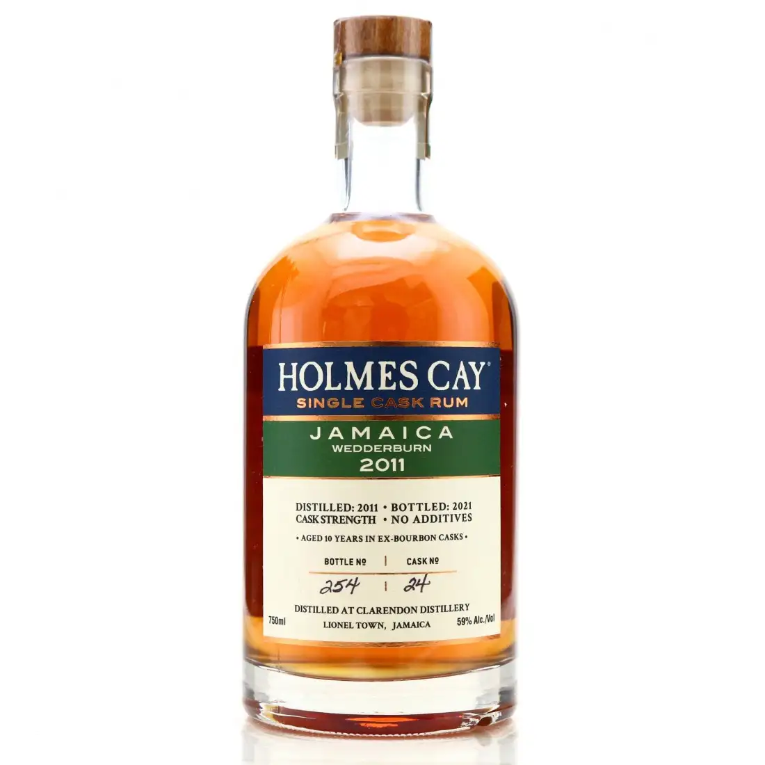 Bottle of Holmes Cay Clarendon Jamaica Wedderburn 2011