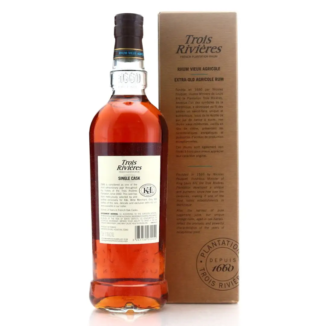 Hochauflösendes Bild von K&amp;L Wines Trois Rivières Rhum Vieux Agricole 2006