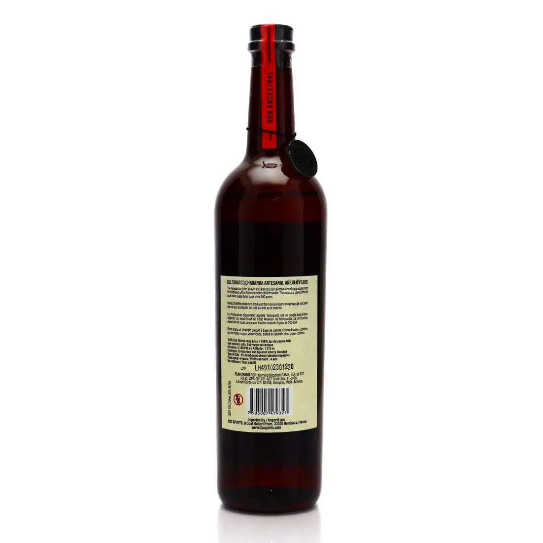 Hochauflösendes Bild von Comercializadora Pame S.A. Sol Tarasco Charanda Rum