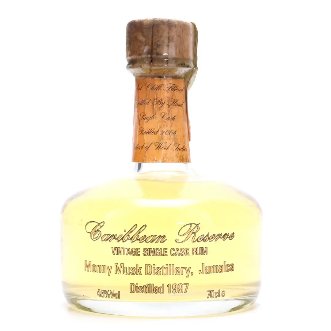 Bottle of Liquid Gold Clarendon Caribbean Reserve Mony Musk Distillery 1997