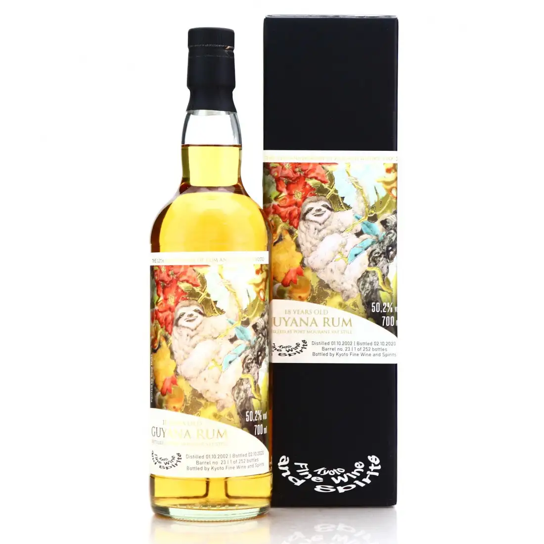 Bottle of Kyoto Fine Wine and Spirits Port Mourant Guyana Rum 2002