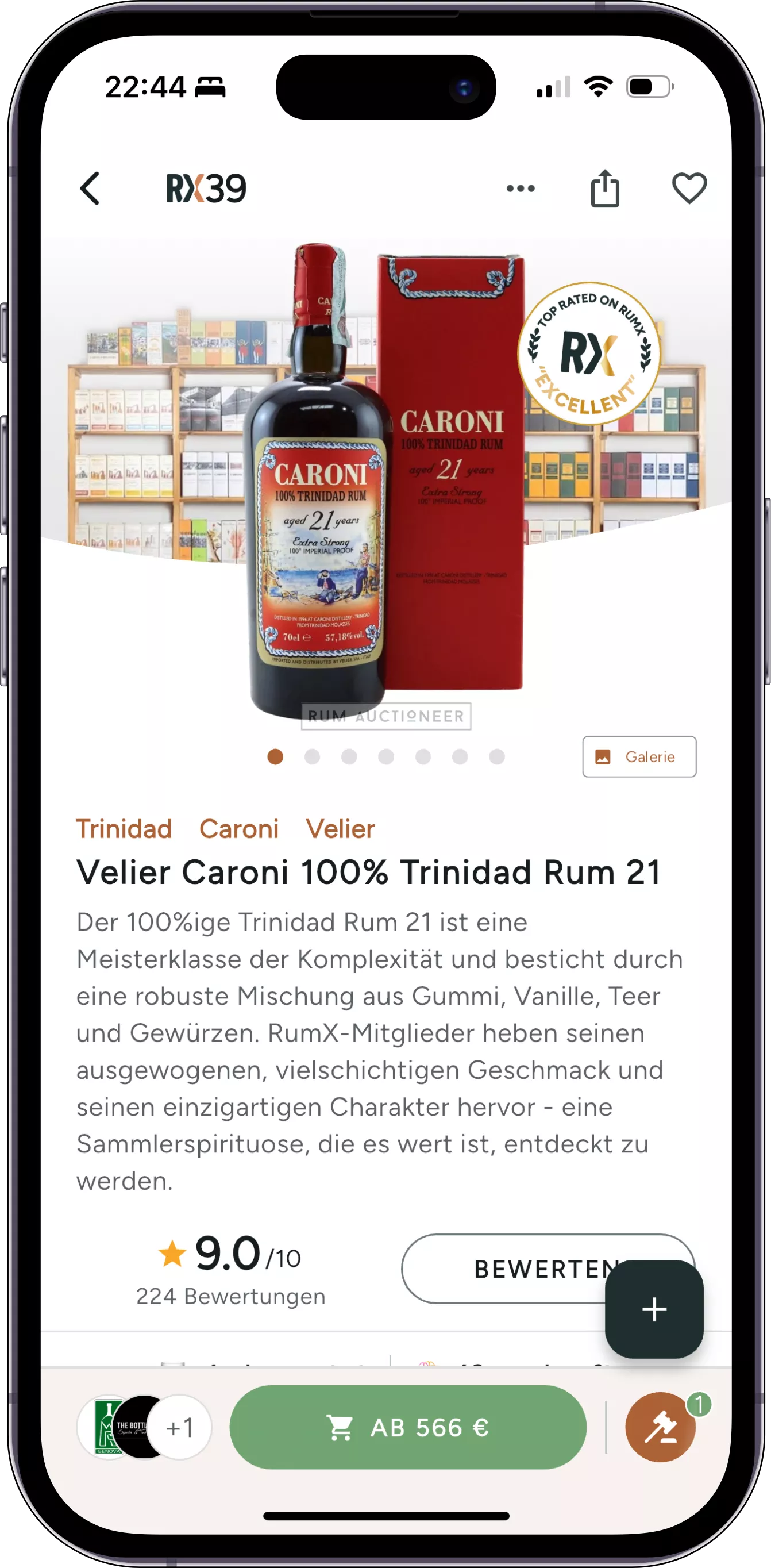 Screenshot der mobilen iOS-App